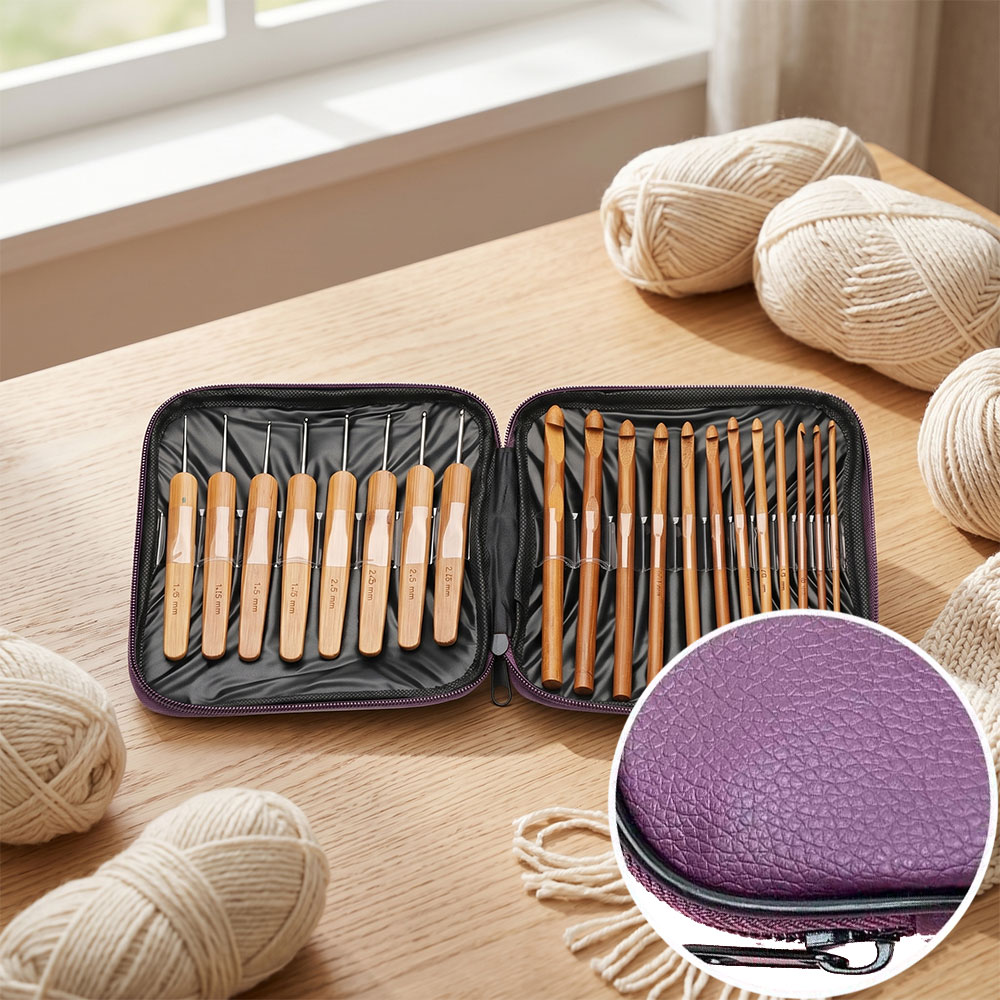 74pcs Bamboo Crochet Hooks Set - Tool Set recension och pris