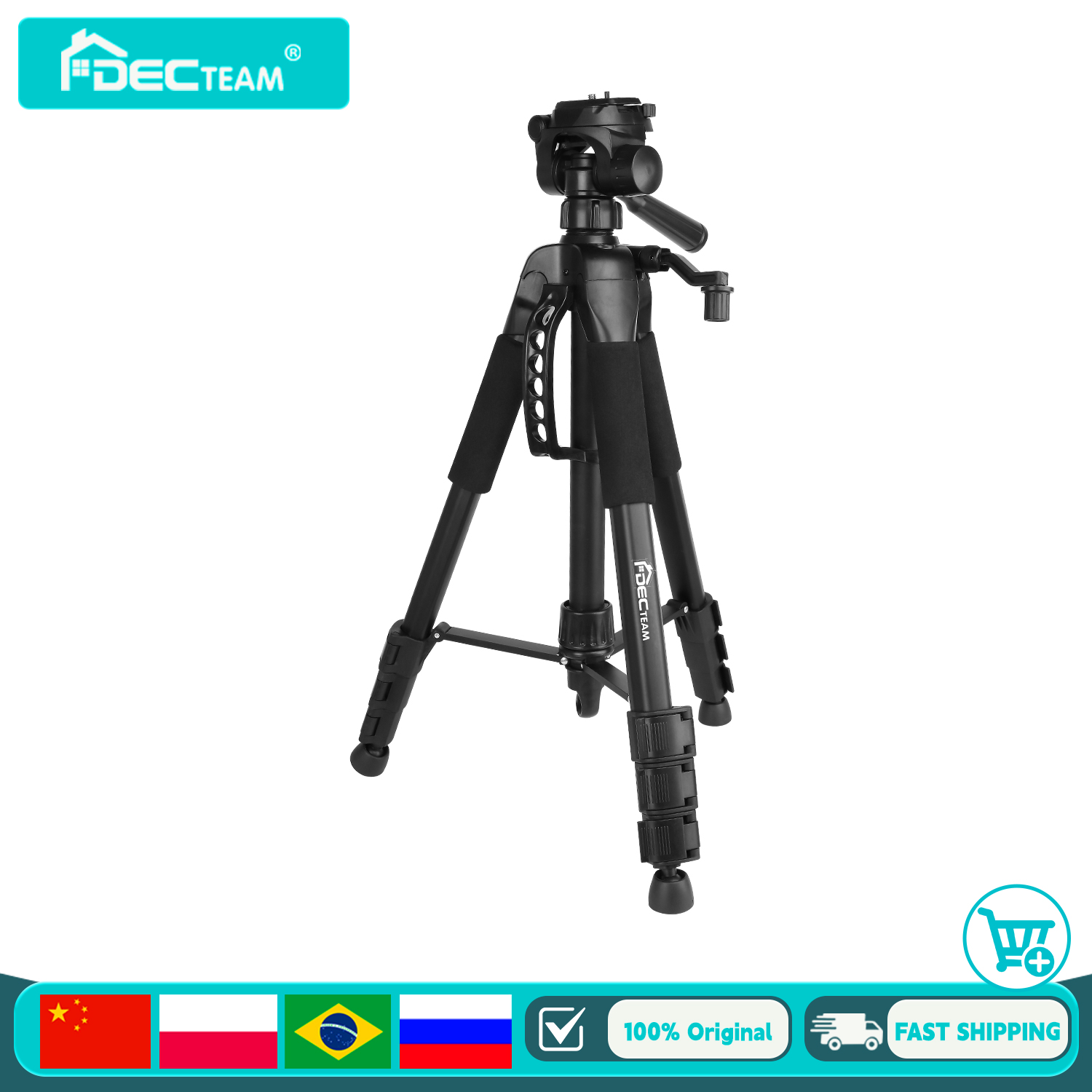 Decteam 4-Section Tripod For L - Spirit Level recension och pris